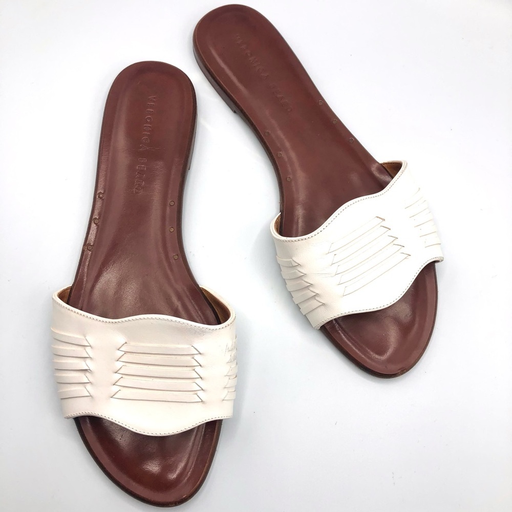 Veronica Beard Faven Huarache Slide Sandal White - Picture 4 of 13